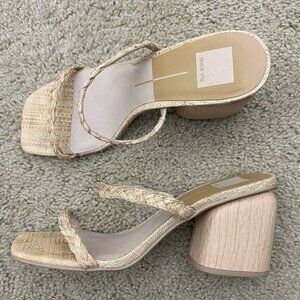 Dolce Vita Heels Square Open Toe Rounded Heel Rope Straps Womens Size 10 Trendy